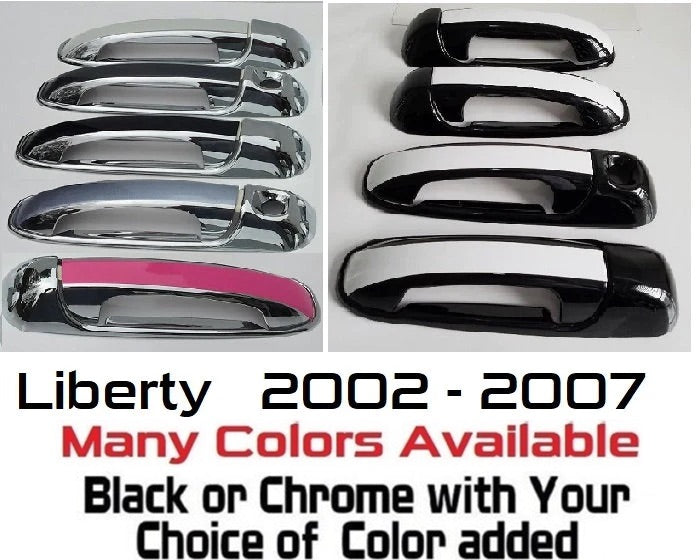 Custom Car Door Handle Overlays Covers For  2002 - 2007 Jeep Liberty