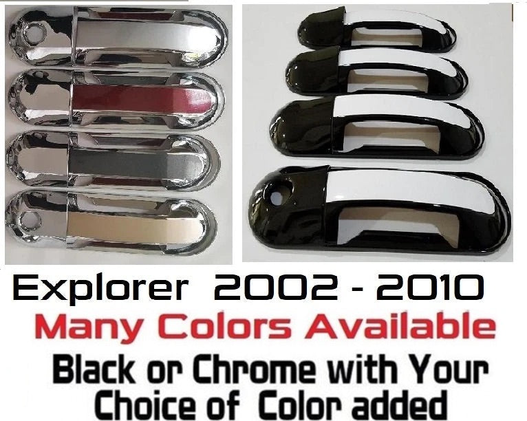 Custom Car Door Handle Overlays Covers For  2002 - 2010 Ford Explorer
