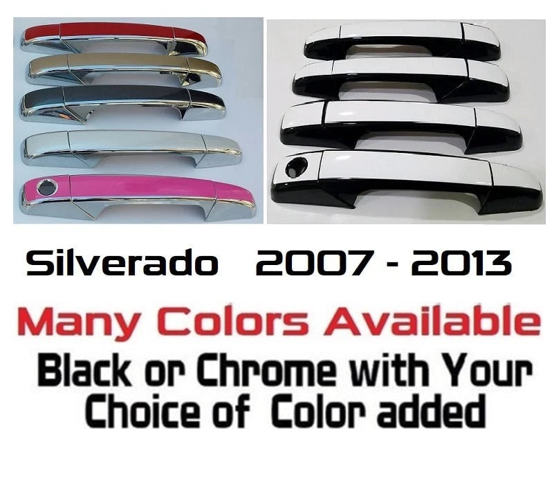 Custom Car Door Handle Overlays Covers For  2007 - 2013 Chevy Silverado