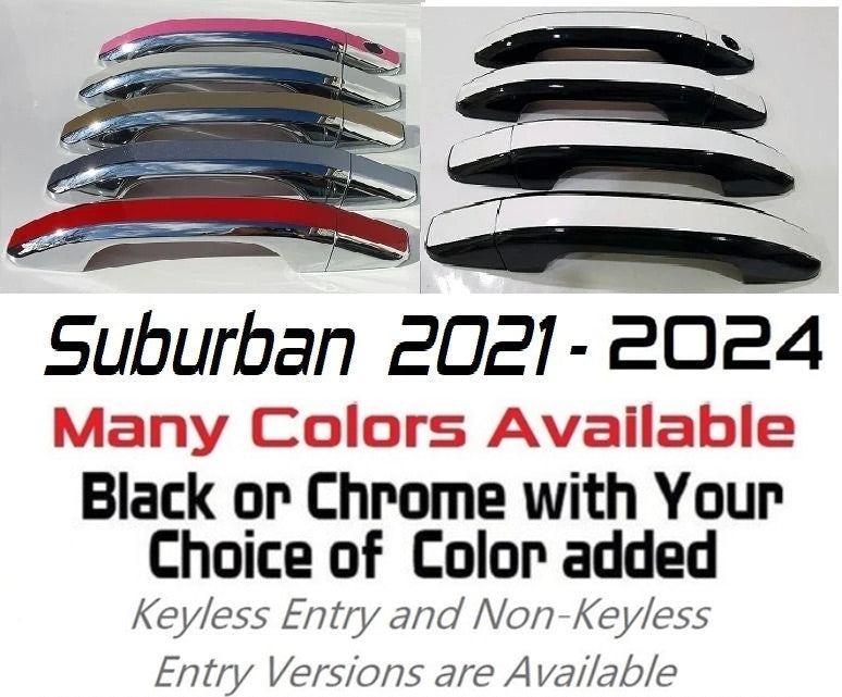 Custom Car Door Handle Overlays Covers For  2021 - 2024 Chevy Suburban
