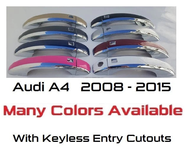 Custom Two Tone Chrome Car Door Handle Overlays Covers For  2008 – 2015 Audi A4