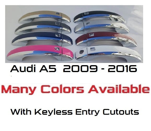 Custom Two Tone Chrome Car Door Handle Overlays Covers For  2009 – 2016 Audi A5