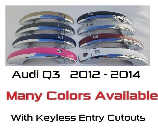 Custom Two Tone Chrome Car Door Handle Overlays Covers For  2012 – 2014 Audi Q3