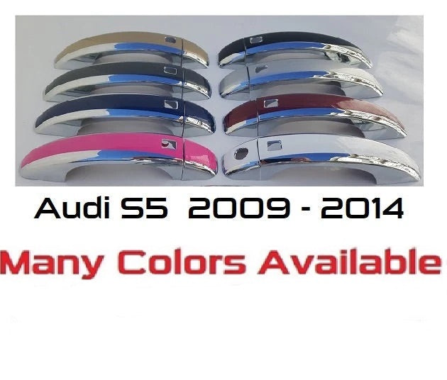 Custom Two Tone Chrome Car Door Handle Overlays Covers For  2009 – 2014 Audi S5
