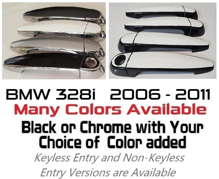 Custom Car Door Handle Overlays Covers For  2006 - 2011 BMW 328i Series