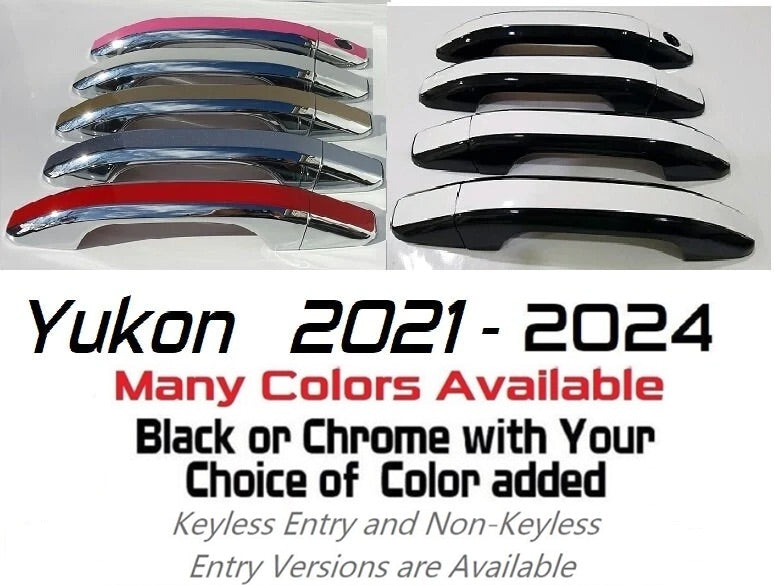 Custom Car Door Handle Overlays Covers For  2021 - 2024 GMC Yukon