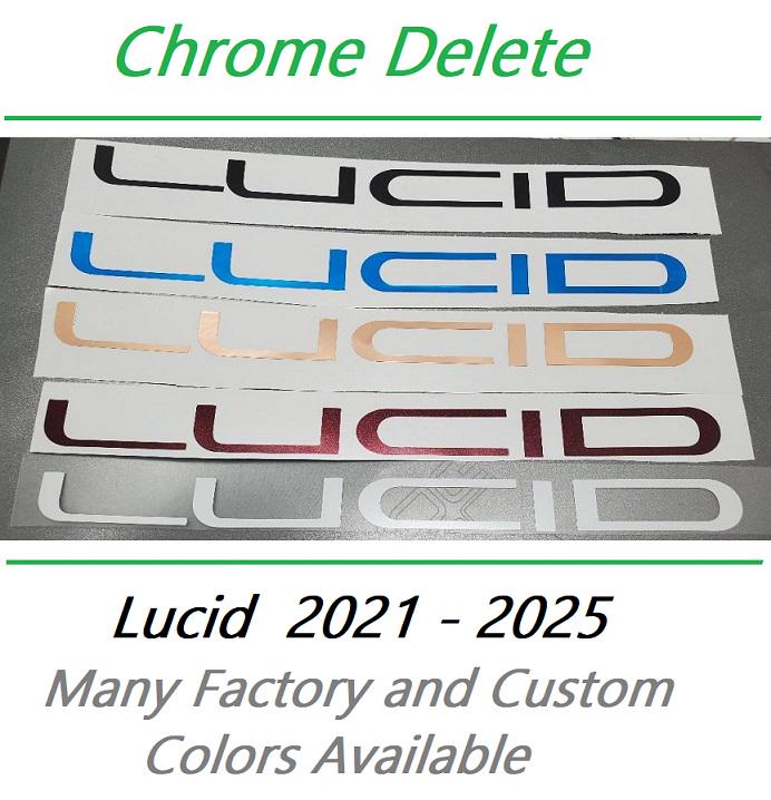 FOUR Sets of Custom Vinyl Overlays For Lucid 2021 - 2025 (YOU Choose Color) Two Sets for the Front Letters and Two Sets for the Rear Letters