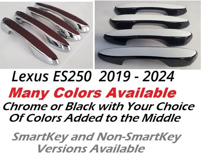 Custom Door Handle Overlays / Covers For 2019 - 2024 Lexus ES250 (Chrome Base)