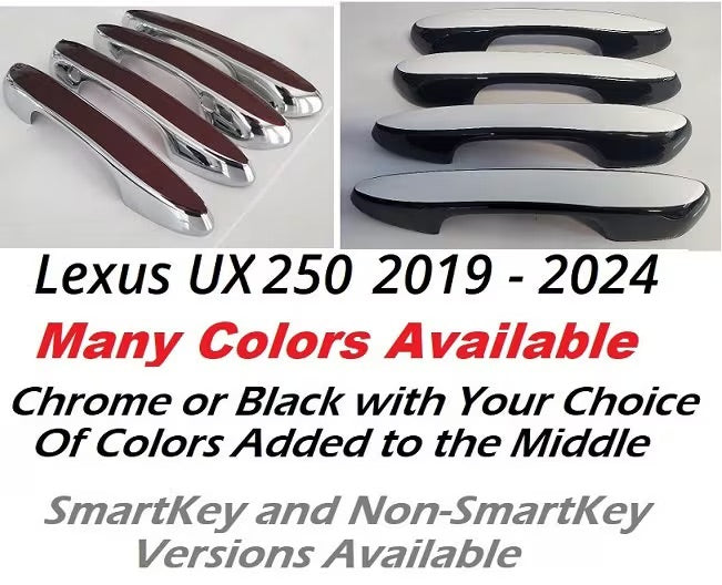 Custom Door Handle Overlays / Covers For 2019 - 2024 Lexus UX250 (Chrome Base)
