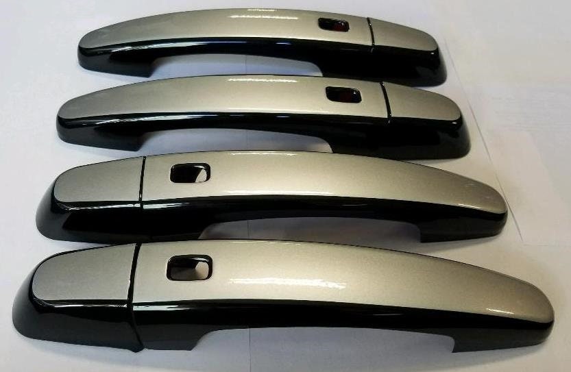 Full Set of Custom Black OR Chrome Door Handle Overlays / Covers For the 2019 - 2022 Chevy Blazer -- You Choose the Middle Color Insert