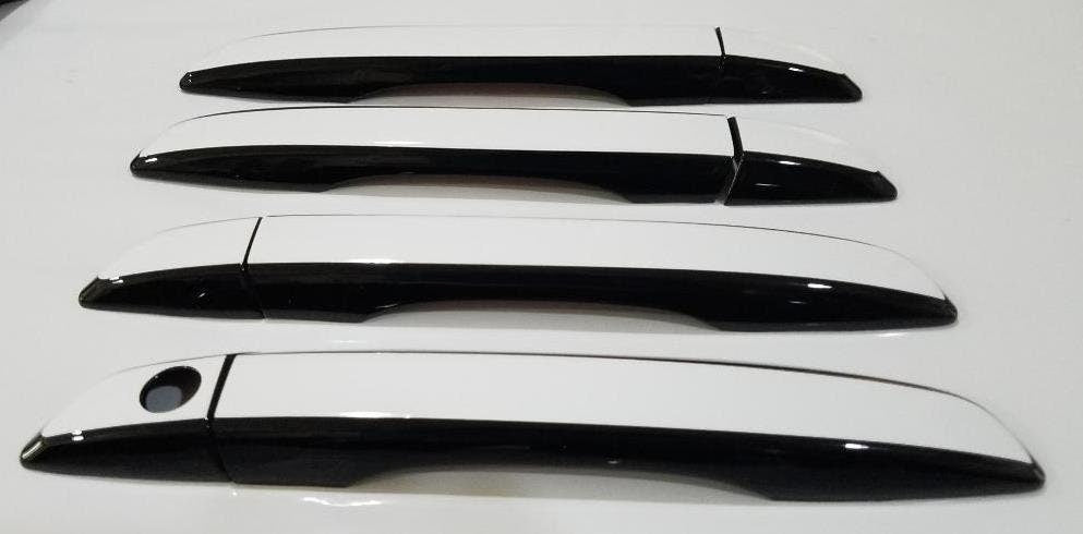 Full Set of Custom Black OR Chrome Door Handle Overlays / Covers For 2017 - 2022 Honda CR-V -- You Choose the Color of the Middle Insert