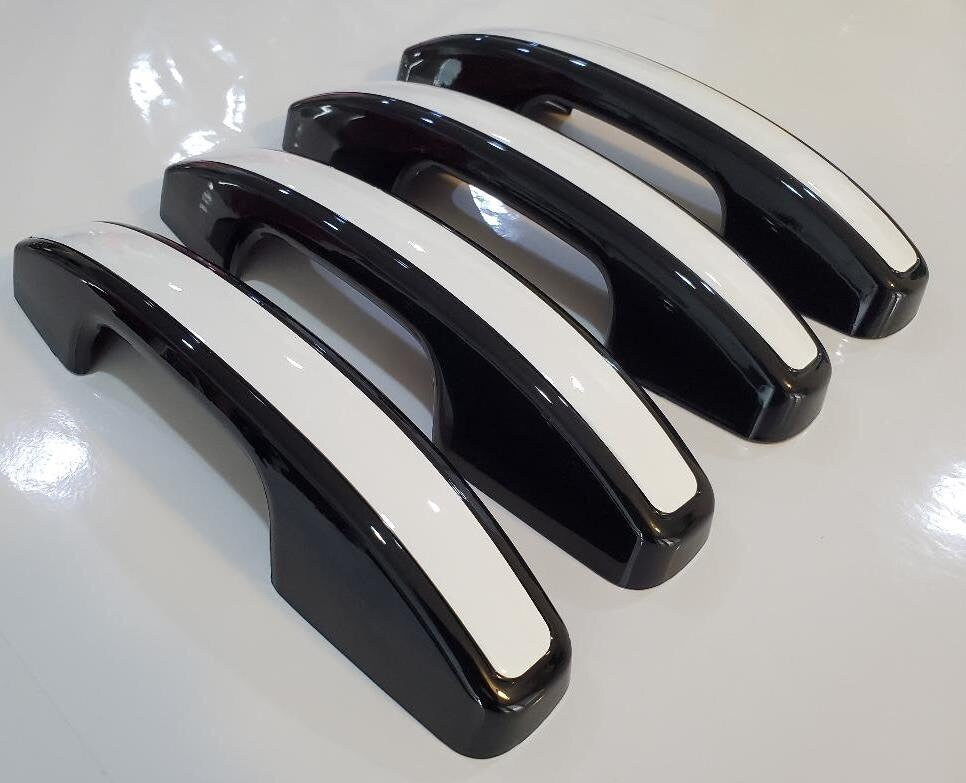 Full Set of Custom Black OR Chrome Door Handle Overlays / Covers For the 2018 - 2023 Ford Expedition  -- You Choose the Middle Color Insert