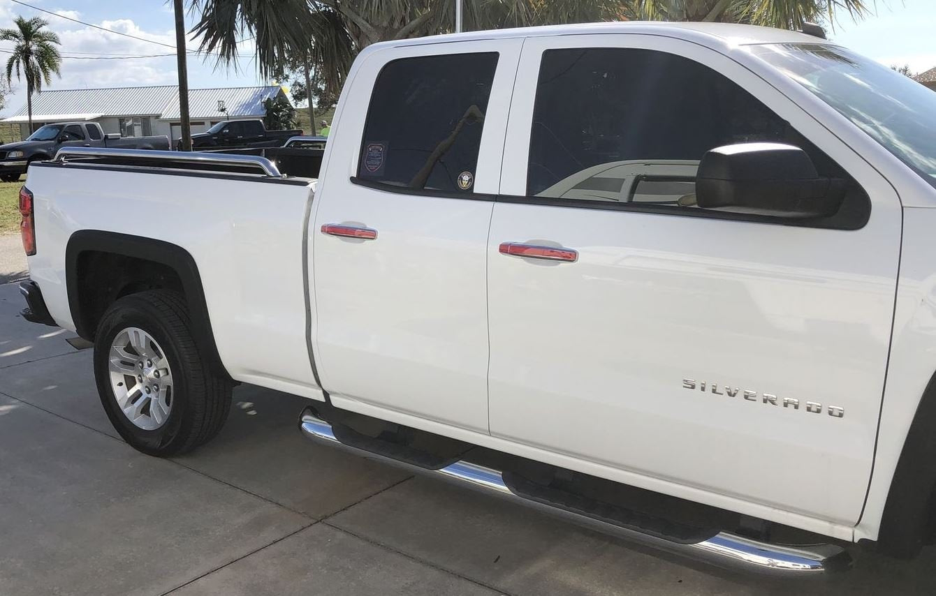 Full Set of Custom Black OR Chrome Door Handle Overlays / Covers For the 2020 - 2022 GMC Sierra  -- You Choose the Middle Color Insert