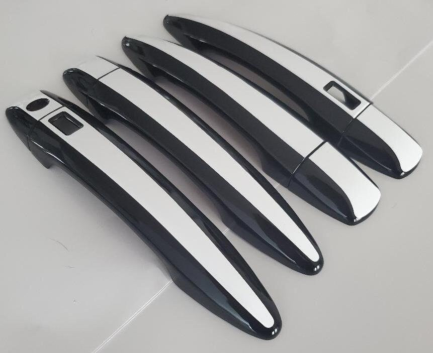 Full Set of Custom Black OR Chrome Door Handle Overlays / Covers For the 2019-2022 Nissan Altima - You Choose the Color of the Middle Insert