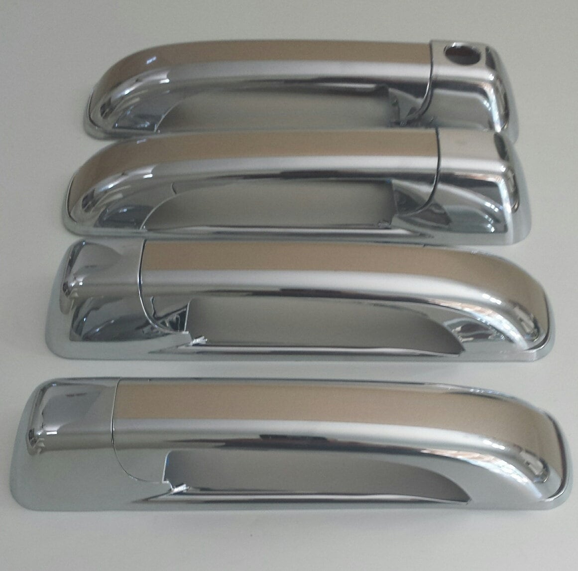 Full Set of Custom Black OR Chrome Door Handle Overlays / Covers For the 2010 - 2022 Dodge Ram 2500 -- You Choose the Middle Color Insert