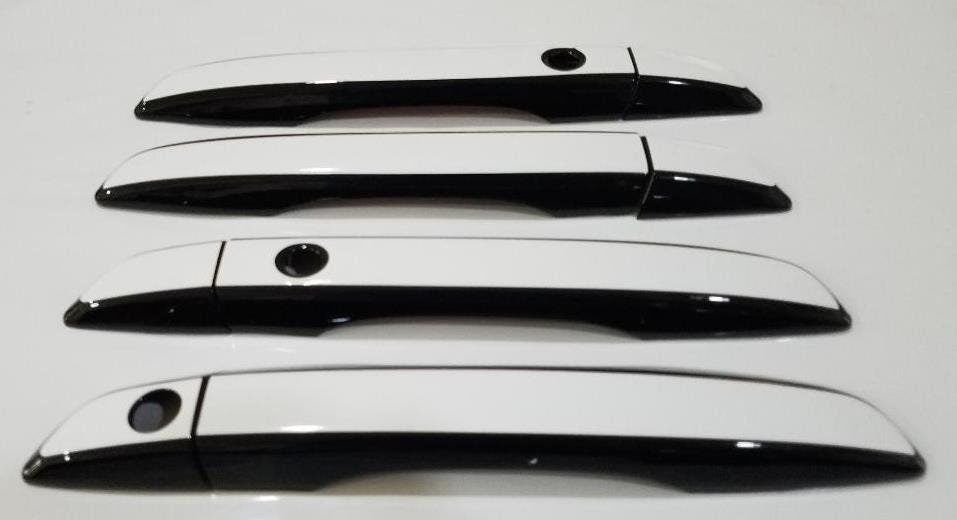 Full Set of Custom Black OR Chrome Door Handle Overlays / Covers For 2017 - 2022 Honda CR-V -- You Choose the Color of the Middle Insert