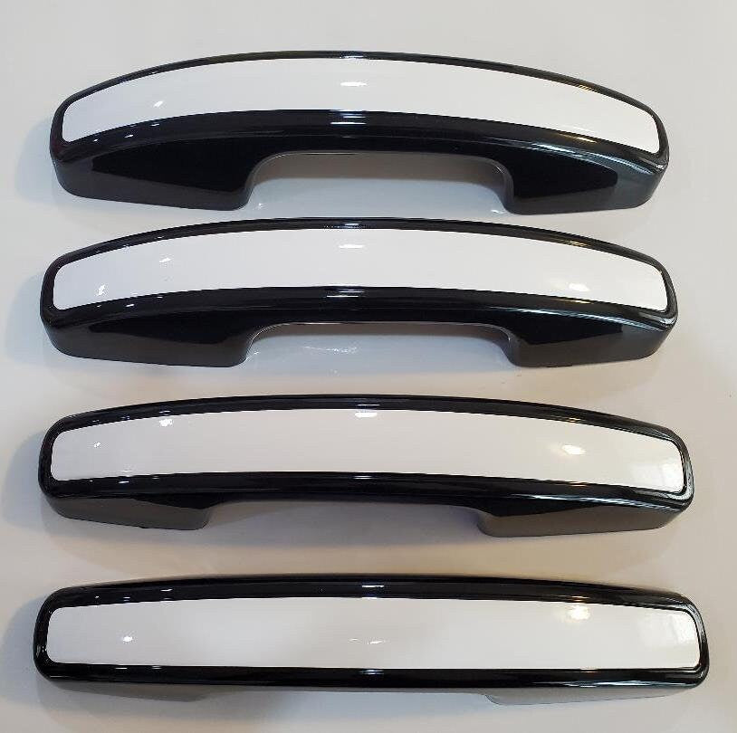 Full Set of Custom Black OR Chrome Door Handle Overlays / Covers For the 2018 - 2023 Ford Expedition  -- You Choose the Middle Color Insert