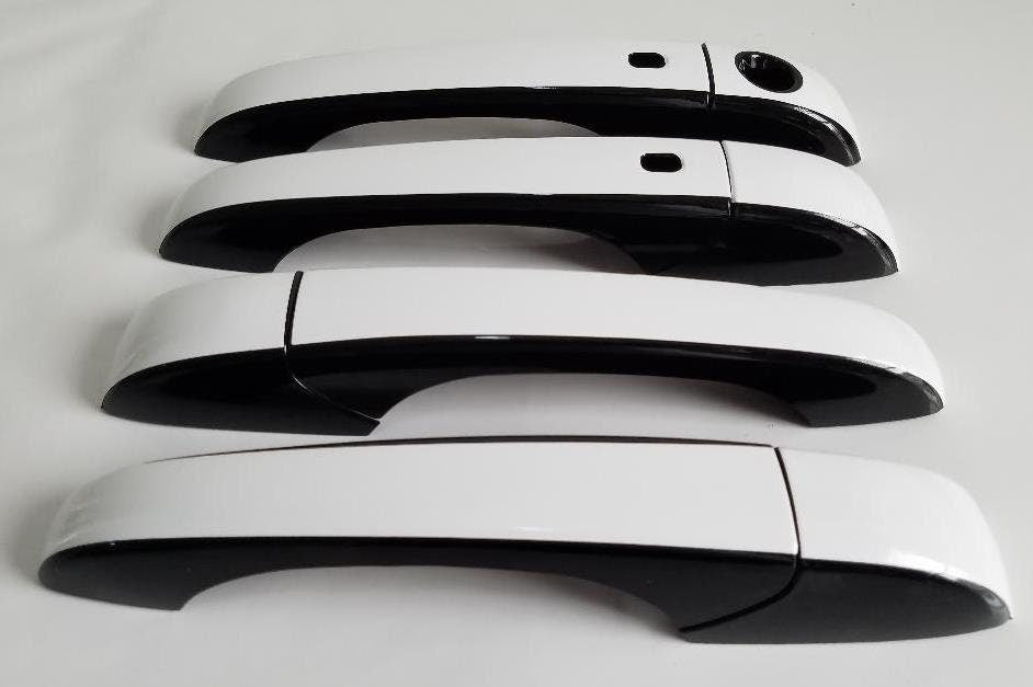 Full Set of Custom Black OR Chrome Door Handle Overlays / Covers For the 2008 - 2014 Chrysler Avenger -- You Choose the Middle Color Insert