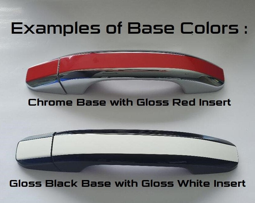 Full Set of Custom Black OR Chrome Door Handle Overlays / Covers For the 2008 - 2012 Chevy Malibu  -- You Choose the Middle Color Insert