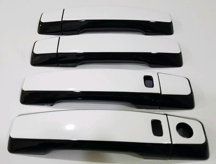 Full Set of Custom Black OR Chrome Door Handle Overlays / Covers For the 2007 - 2012 Nissan Altima  - Choose the Color of the Middle Insert