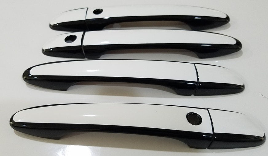 Full Set of Custom Black OR Chrome Door Handle Overlays / Covers For 2013 - 2021 Mazda CX-5 -- You Choose the Color of the Middle Insert