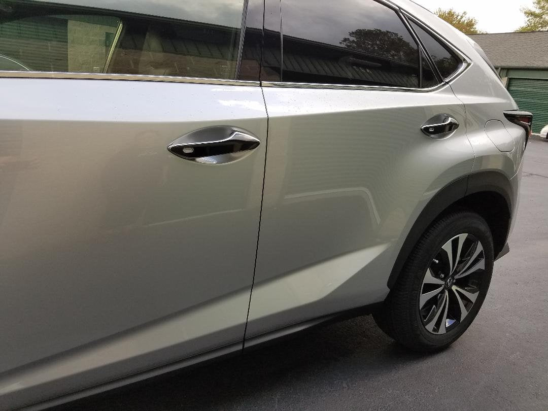 Full Set of Custom Chrome Door Handle Overlays / Covers For 2016 - 2018 Lexus RX350 - You Choose the Color of the Middle Insert