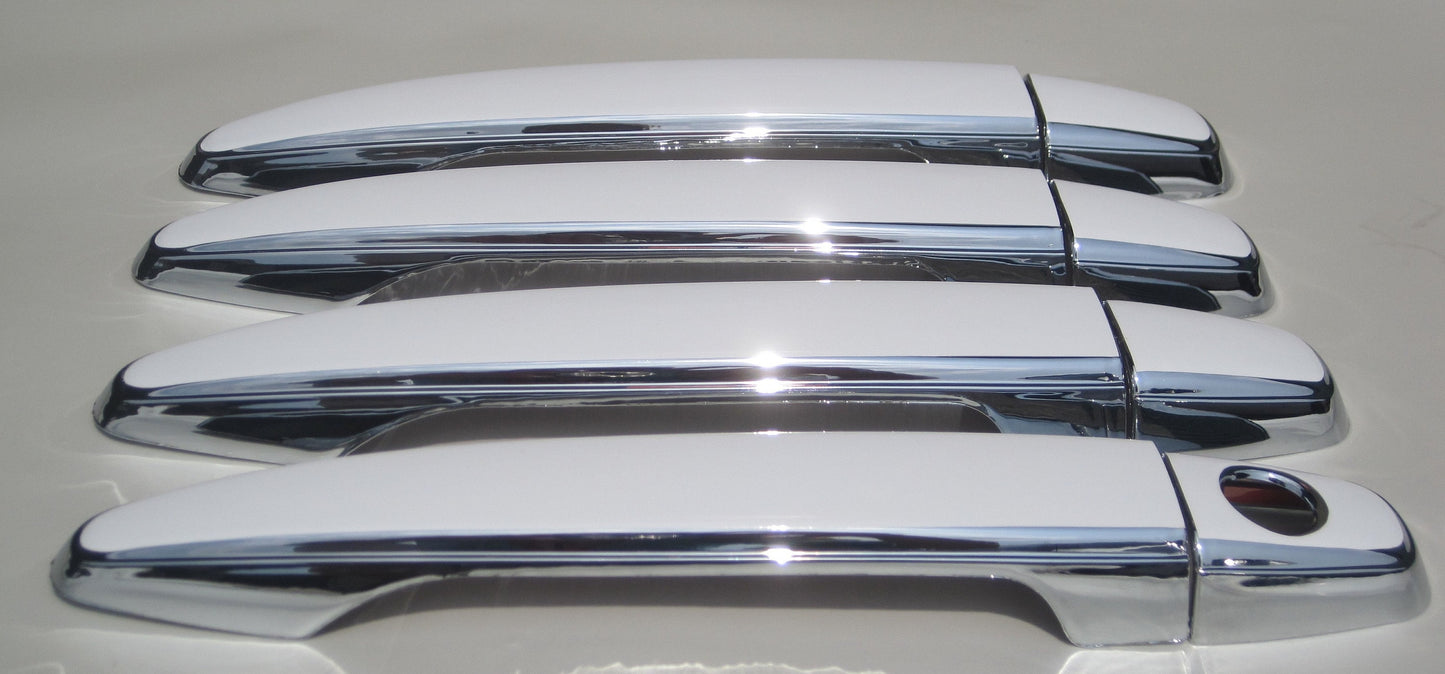 Full Set of Custom Black OR Chrome Door Handle Overlays / Covers For 2007 - 2011 Lexus GS450h - You Choose the Color of the Middle Insert