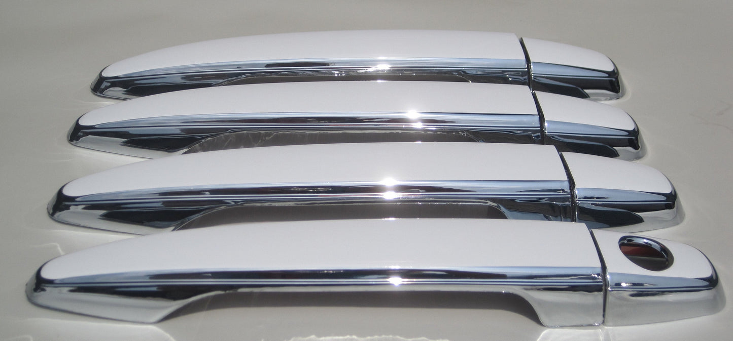 Full Set of Custom Black OR Chrome Door Handle Overlays / Covers For 2004 - 2006 Lexus RX330 - You Choose the Color of the Middle Insert