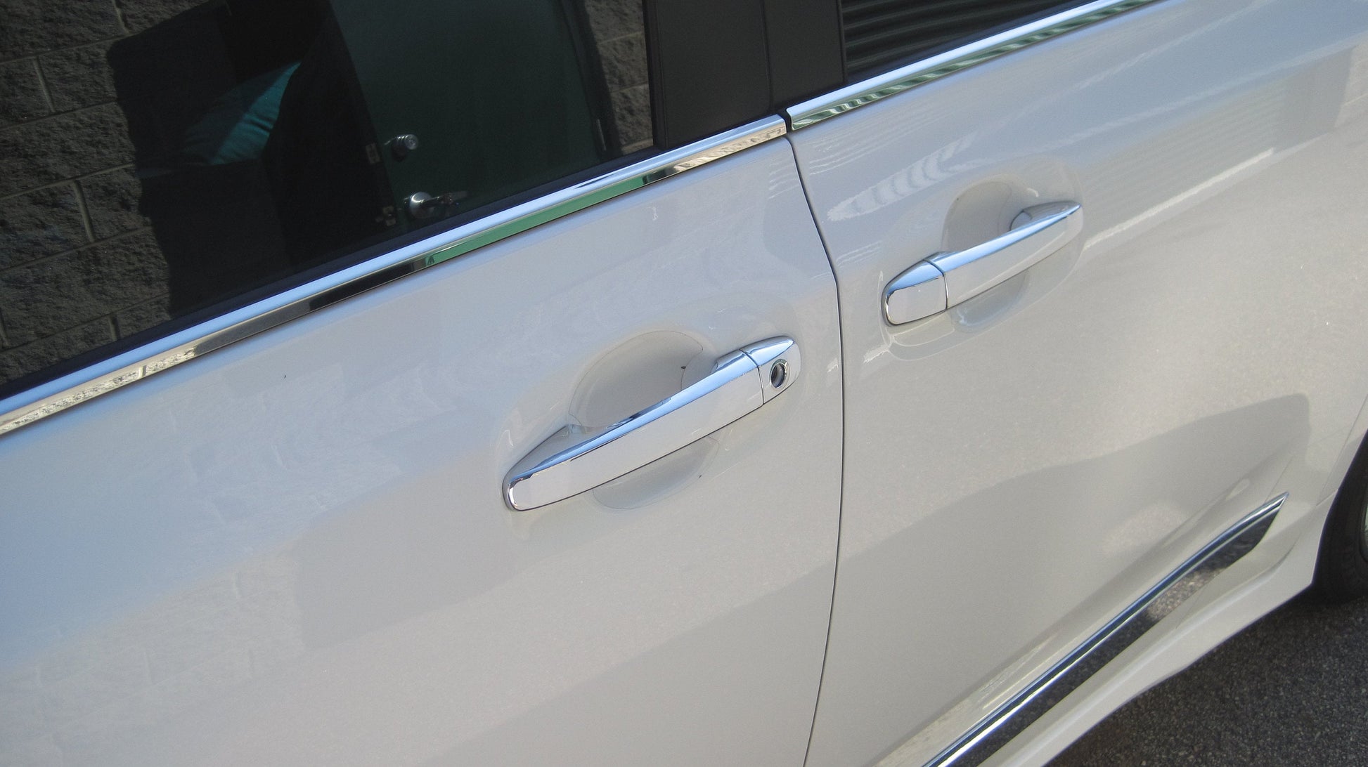 Full Set of Custom Black OR Chrome Door Handle Overlays / Covers For 2010 - 2018 Toyota Prius - You Choose the Color of the Middle Insert