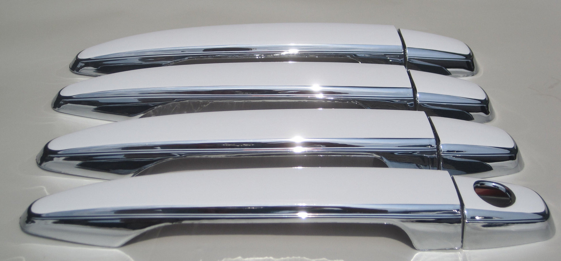 Full Set of Custom Black OR Chrome Door Handle Overlays / Covers For 2004 - 2010 Toyota Sienna - Choose the Color of the Middle Insert