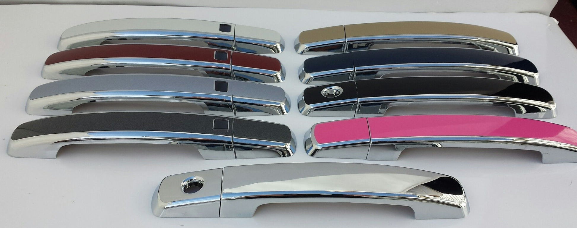 Full Set of Custom Black OR Chrome Door Handle Overlays / Covers For the 2007 - 2012 Nissan Altima  - Choose the Color of the Middle Insert