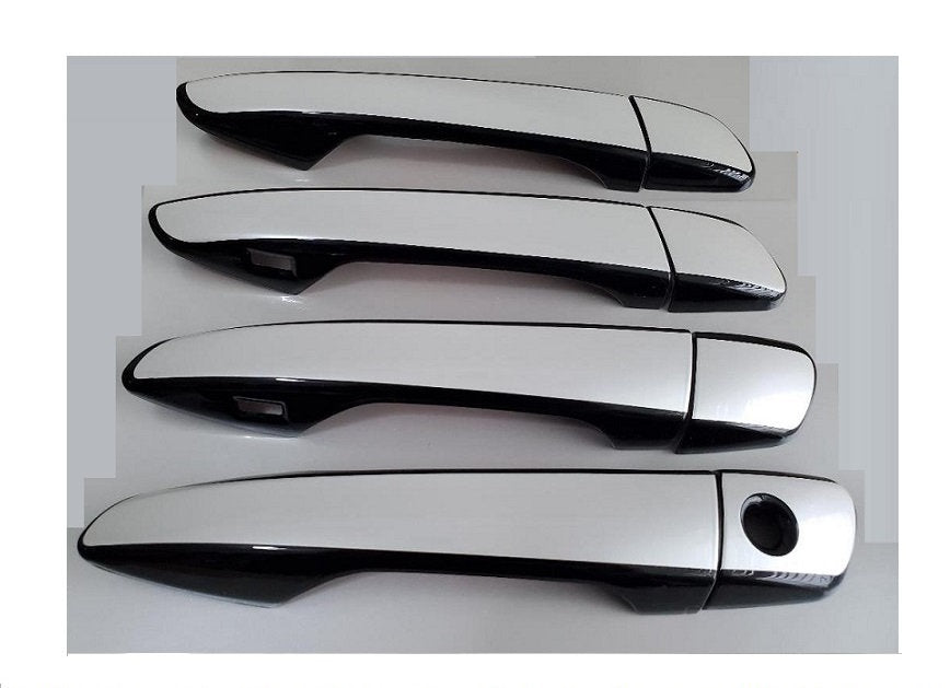 Full Set of Custom Black OR Chrome Door Handle Overlays / Covers For 2014 - 2019 Lexus ES350 - You Choose the Color of the Middle Insert