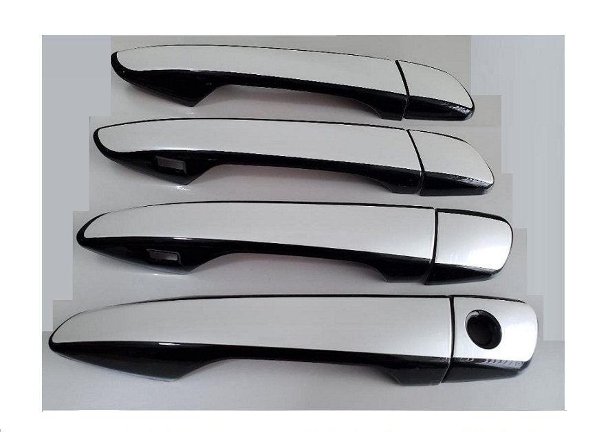 Full Set of Custom Black OR Chrome Door Handle Overlays / Covers For 2013 - 2020 Lexus GS450h - You Choose the Color of the Middle Insert