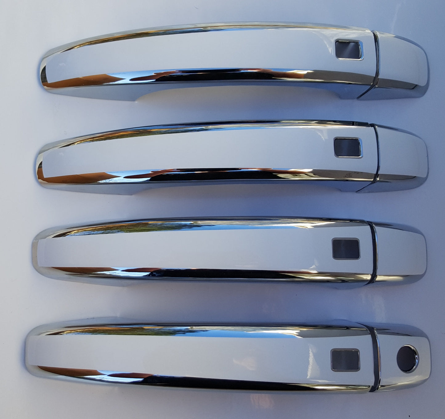 Full Set of Custom Chrome Door Handle Overlays / Covers For the 2009 – 2014 Audi S5 -- You Choose the Middle Color Insert