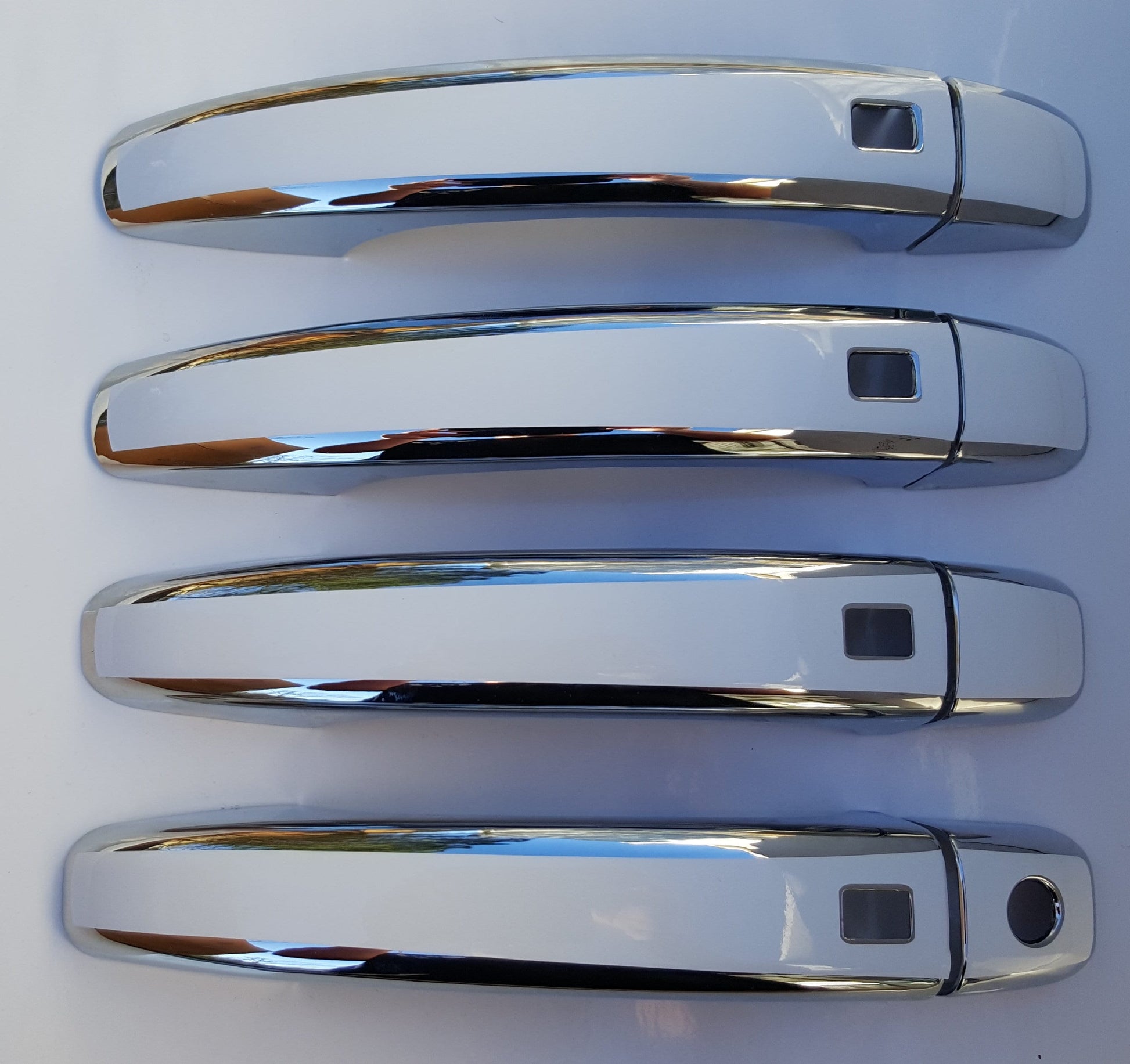 Full Set of Custom Chrome Door Handle Overlays / Covers For the 2012 – 2014 Audi Q3 -- You Choose the Middle Color Insert