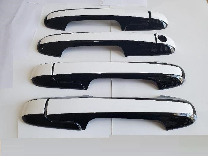 Full Set of Custom Black OR Chrome Door Handle Overlays / Covers For 2006 - 2011 Honda Civic  -- You Choose the Color of the Middle Insert