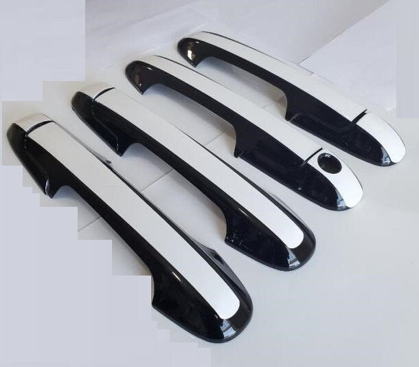 Full Set of Custom Black OR Chrome Door Handle Overlays / Covers For 2006 - 2011 Honda Civic  -- You Choose the Color of the Middle Insert