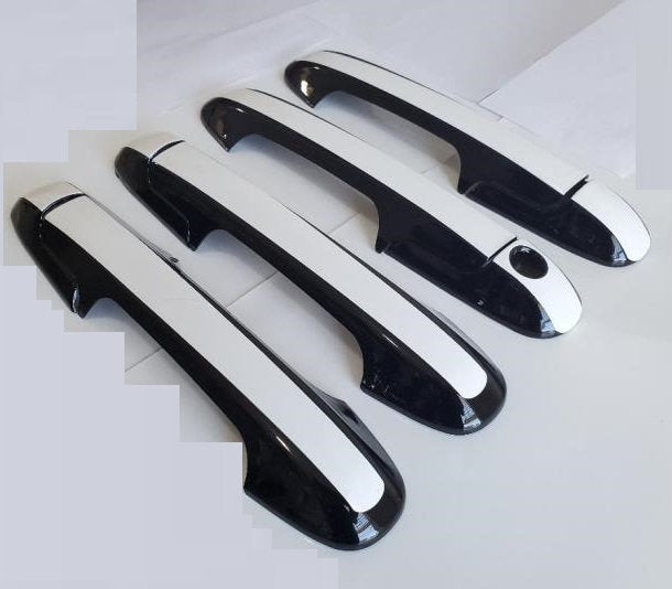 Full Set of Custom Black OR Chrome Door Handle Overlays / Covers For 2009 - 2015 Honda Pilot -- You Choose the Color of the Middle Insert
