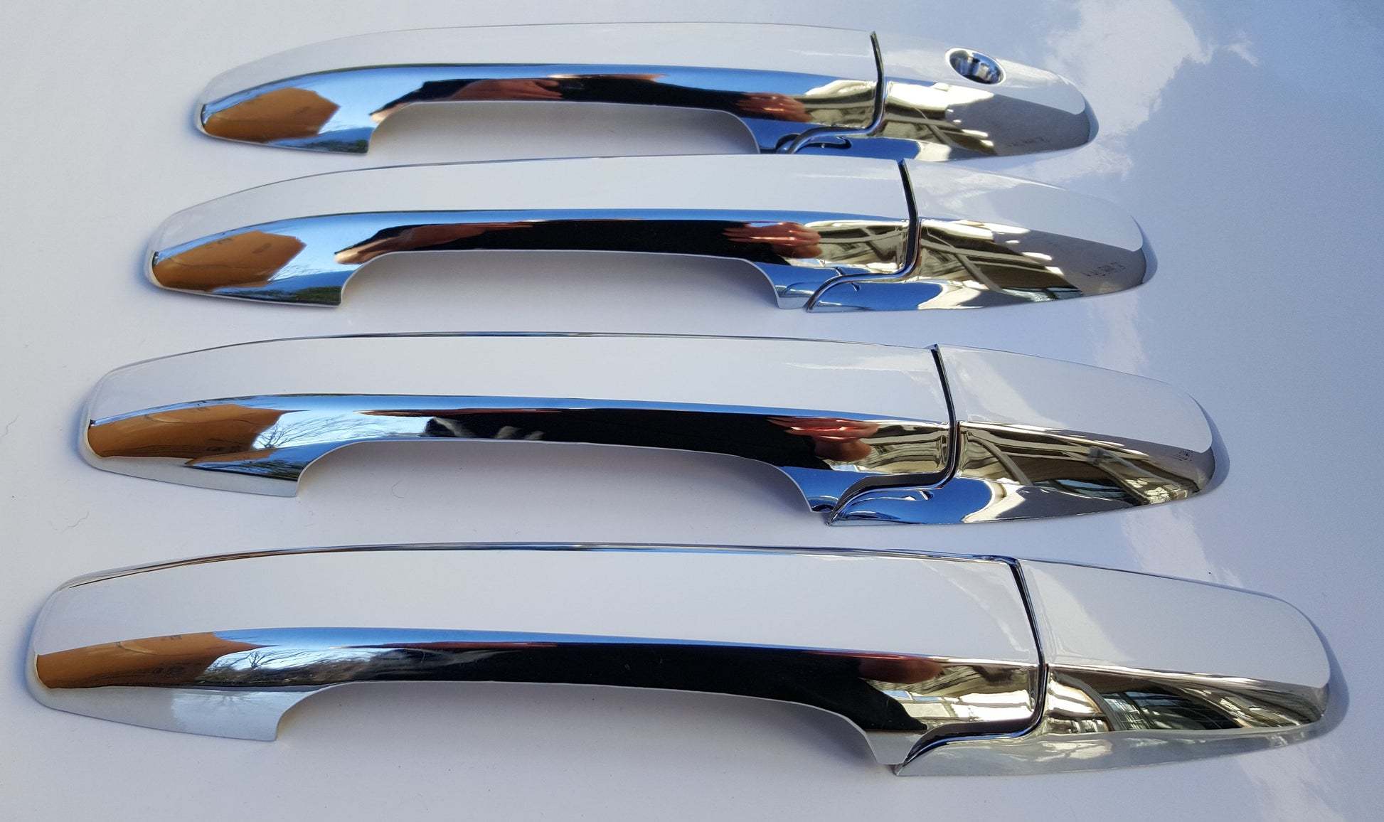 Full Set of Custom Black OR Chrome Door Handle Overlays / Covers For 2006 - 2011 Honda Civic  -- You Choose the Color of the Middle Insert