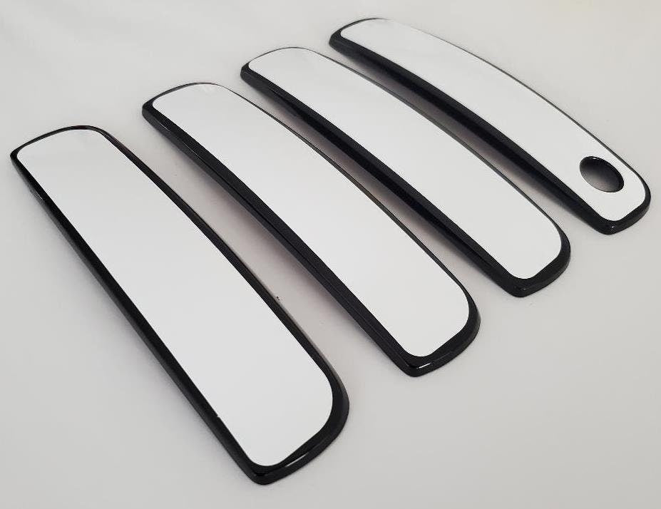 Full Set Custom Black OR Chrome Door Handle Overlays / Covers For the 2011 - 2021 Dodge Challenger