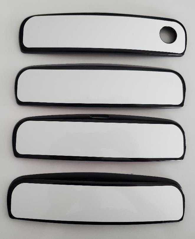 Full Set Custom Black OR Chrome Door Handle Overlays / Covers For the 2011 - 2021 Dodge Challenger