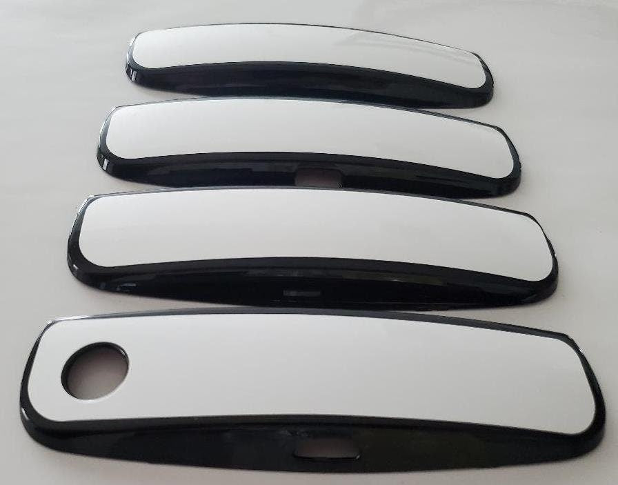 Full Set Custom Black OR Chrome Door Handle Overlays / Covers For the 2011 - 2021 Dodge Challenger