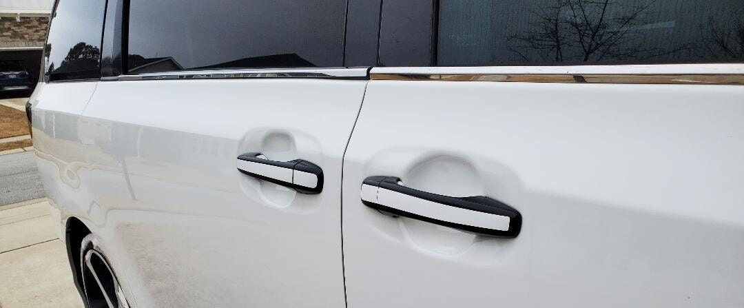 Full Set  Custom Black OR Chrome Door Handle Overlays / Covers For 2015 - 2021 Subaru WRX --  You Choose the Color of the Middle Insert