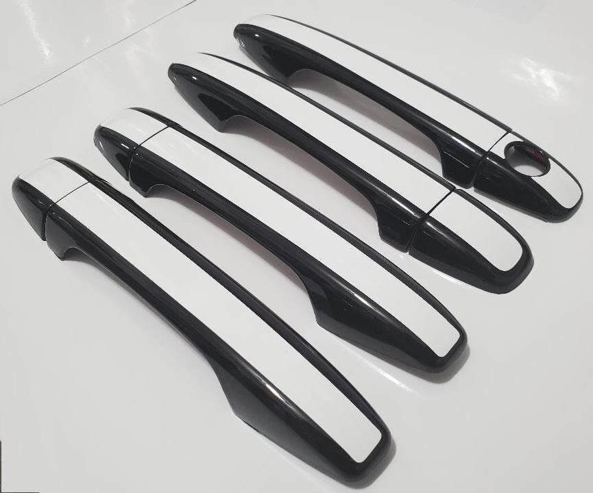 Full Set  Custom Black OR Chrome Door Handle Overlays / Covers For 2015 - 2021 Subaru WRX --  You Choose the Color of the Middle Insert