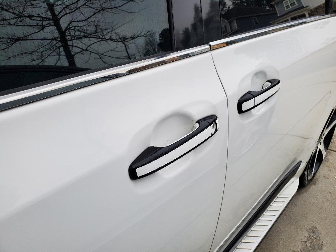 Full Set of Custom Black OR Chrome Door Handle Overlays / Covers For 2010 - 2018 Toyota Prius - You Choose the Color of the Middle Insert