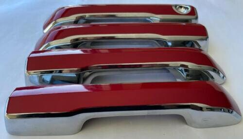 Full Set Custom Black OR Chrome Door Handle Overlays / Covers For Toyota Tundra 2022-2024 -- You Choose the Color of the Middle Insert