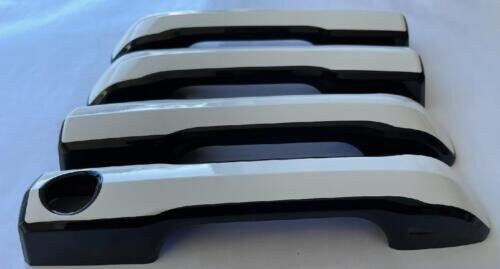 Full Set Custom Black OR Chrome Door Handle Overlays / Covers For Toyota Tundra 2022-2024 -- You Choose the Color of the Middle Insert