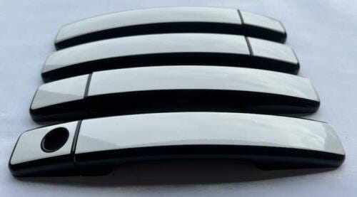 Full Set of Custom Black OR Chrome Door Handle Overlays / Covers For the 2014 - 2019 Kia Soul  -- You Choose the Middle Color Insert