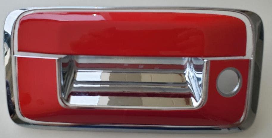 Custom Black OR Chrome Tailgate Handle Cover For the 2014 - 2022 Chevy Colorado -- You Choose the Middle Color Insert