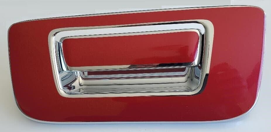 Custom Black OR Chrome Tailgate Handle Cover For the 2007 - 2013 Chevy Silverado-- You Choose the Middle Color Insert